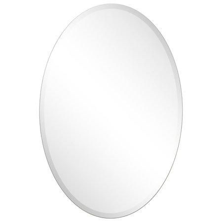 SEKKUSU FURNITURE 24 x 36 in. Frameless Beveled Oval Wall Mirror - 1 in. Beveled Edge SE1536933